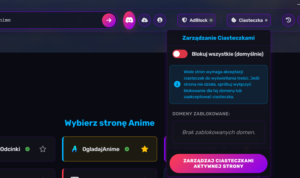System zarządzania ciasteczkami w NekoBrowser